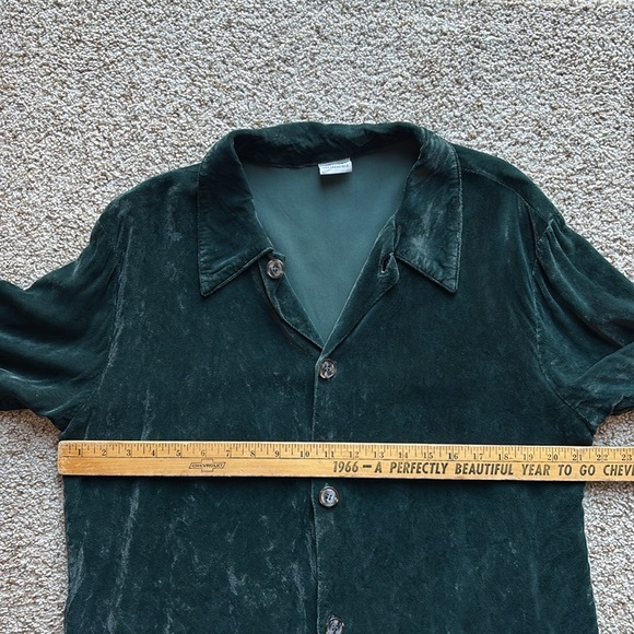 VTG 90’s Y2K CP Shades San Francisco Green Velour Shirt Jacket Sz M - Picture 7 of 10